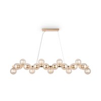 Lampe à suspendre métal verre fumé H...