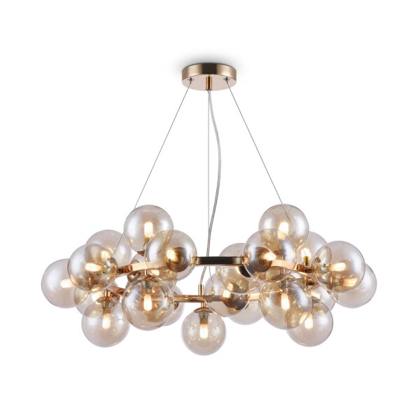 Suspension verre fumé métal G9 largeur 69 cm Moderne