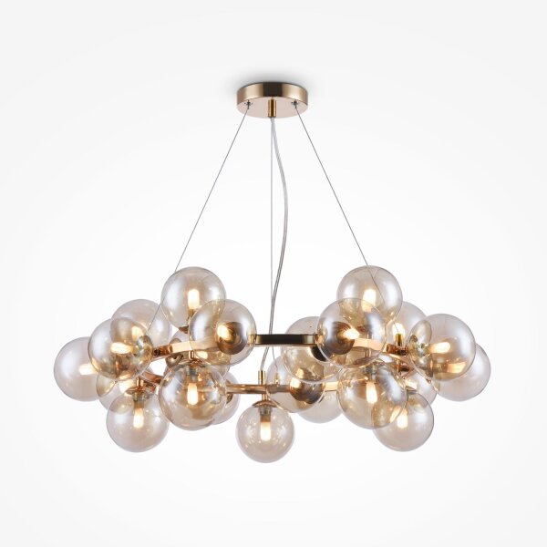 Suspension verre fumé métal G9 largeur 69 cm Moderne