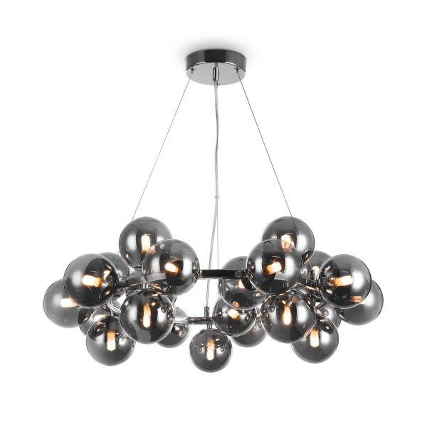 Lampe à suspendre métal verre fumé G9 largeur 69 cm Moderne