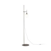 Lampadaire Métal Verre 155 cm Nickel Blanc E14...