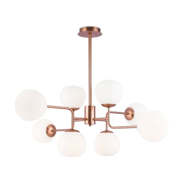 Lampe de plafond métal verre E14 96 cm de large en laiton blanc