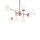 Lampe de plafond métal verre E14 96 cm de large en laiton blanc