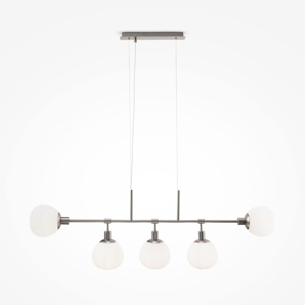 Lampe à suspendre métal verre H : max. 149,3 cm Nickel blanc