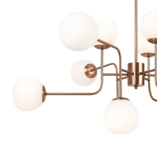 Lampe à suspendre métal verre H : max. 140 cm en or blanc E14