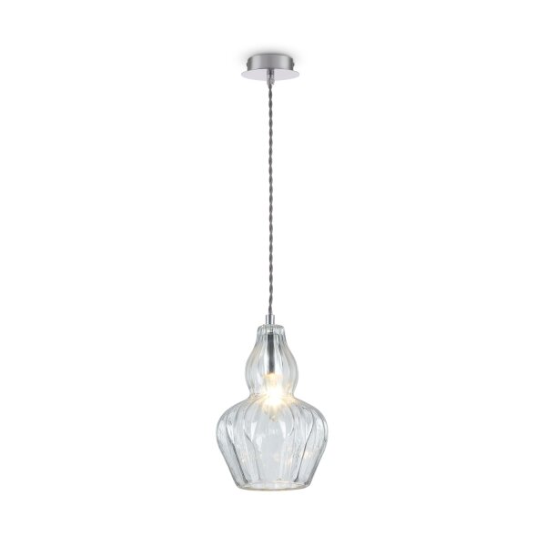 Suspension métal verre E14 Ø 16 cm H : max. 143 cm