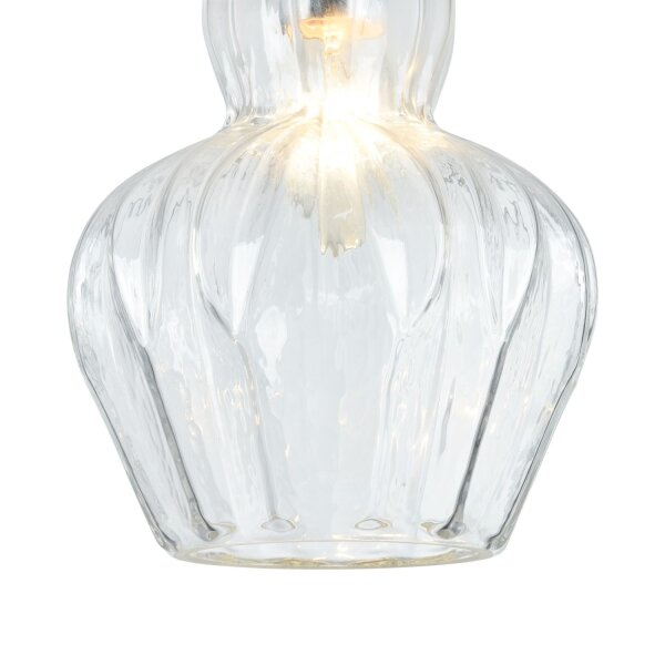 Suspension métal verre E14 Ø 16 cm H : max. 143 cm