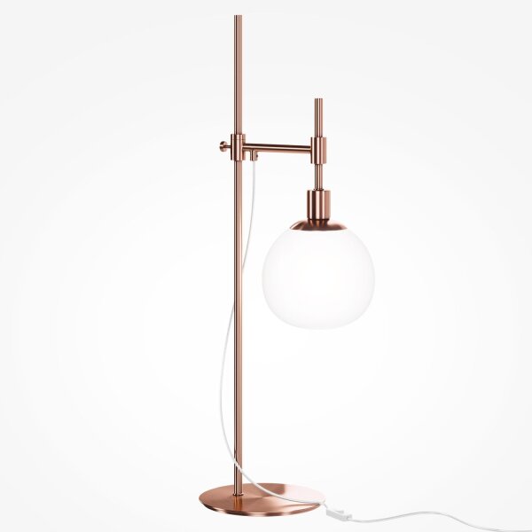 Lampe de table métal verre hauteur 65 cm en laiton blanc E14