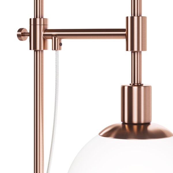 Lampe de table métal verre hauteur 65 cm en laiton blanc E14
