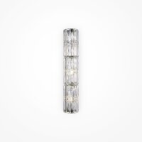 Applique Métal Verre E14 H : 75,2 cm Chrome 3 flammes