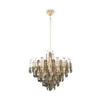 Suspension verre fumé métal E14 L : 60,8 cm...