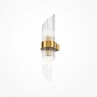 Applique Métal Verre E14 H : 46,2 cm en or 2 flammes