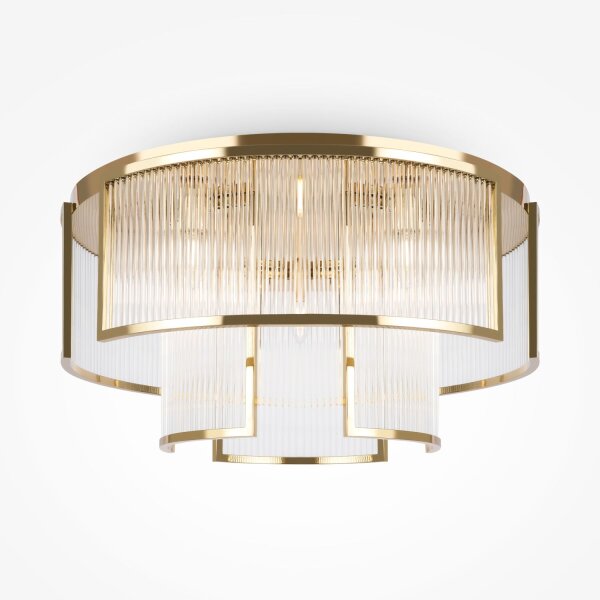 Plafonnier métal verre Ø 65 cm en or E14 rond KLARA