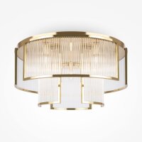 Plafonnier métal verre Ø 65 cm en or E14...