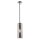 Lampe à suspendre métal verre fumé E14 ronde D : 8 cm Chrome