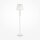Lampadaire métal tissu 165 cm en shabby blanc or blanc