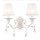 Applique murale métal tissu E14 en shabby blanc or blanc