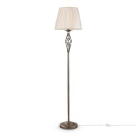 Lampadaire métal tissu E14 165 cm rond Classique...