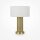 Lampe de chevet en acier inoxydable tissu 47 cm en or blanc