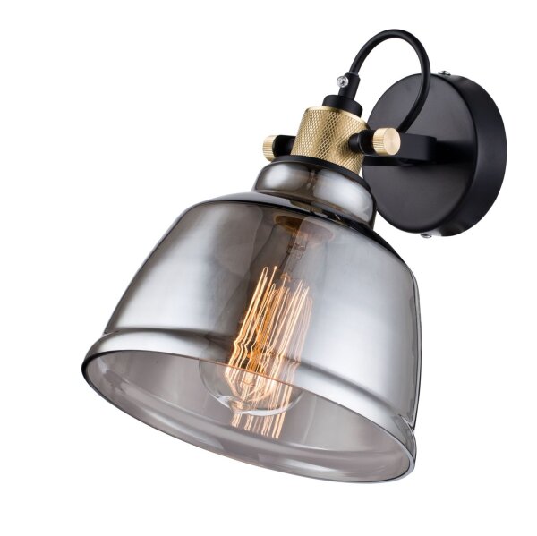 Spot de plafond verre fumé métal E27 orientable
