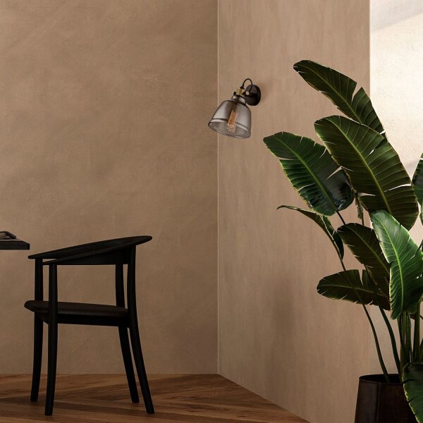 Spot de plafond verre fumé métal E27 orientable