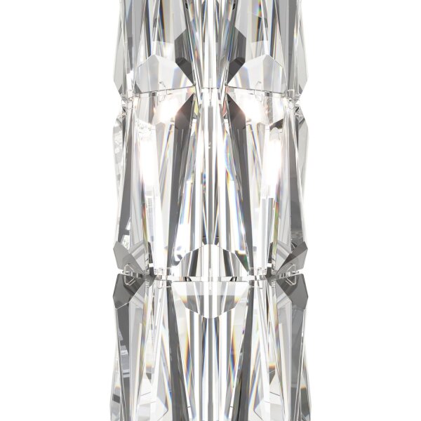 Lampadaire métal E14 126,5 cm de haut cristal chrome rond