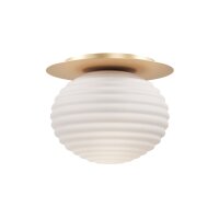 Lampe de plafond m&eacute;tal verre E27 D : 35 cm rond en...