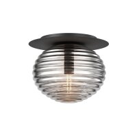 Plafonnier métal verre fumé Ø 35 cm...