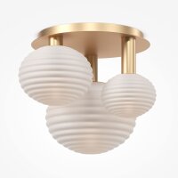 Plafonnier métal verre L : 53,5 cm en or blanc E14