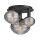 Plafonnier métal verre fumé L : 53,5 cm E14 3 flammes