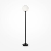 Lampadaire Verre Métal E27 155 cm Noir Blanc Moderne