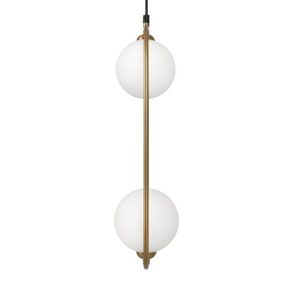Lampe à suspendre métal verre H : max. 204 cm en laiton blanc