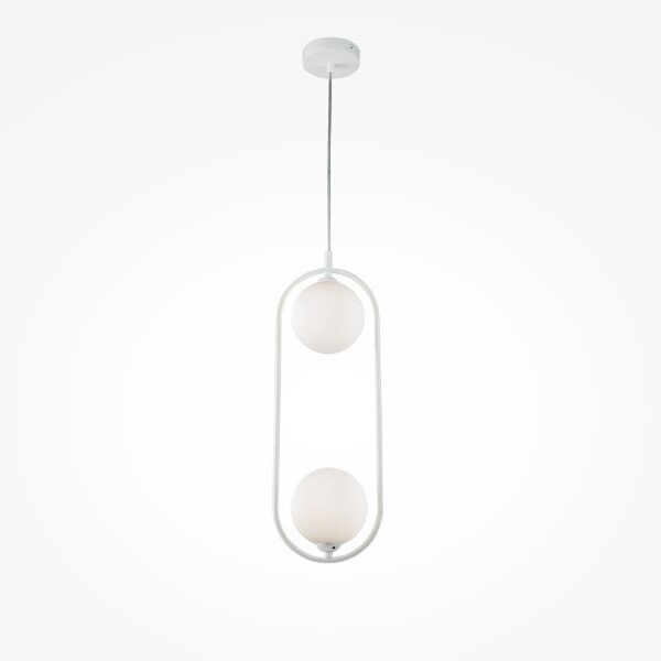 Suspension métal verre G9 H : max. 204 cm Blanc Moderne