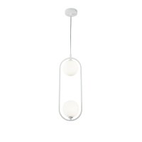 Suspension métal verre G9 H : max. 204 cm Blanc...