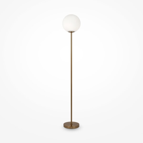 Lampadaire métal verre hauteur 155 cm en laiton blanc E27