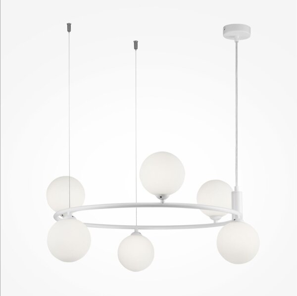 Suspension métal verre G9 L : 58 cm H : max. 184 cm