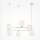 Suspension métal verre G9 L : 58 cm H : max. 184 cm