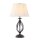 Lampe de table avec abat-jour en tissu Noir Cr&egrave;me Rustique