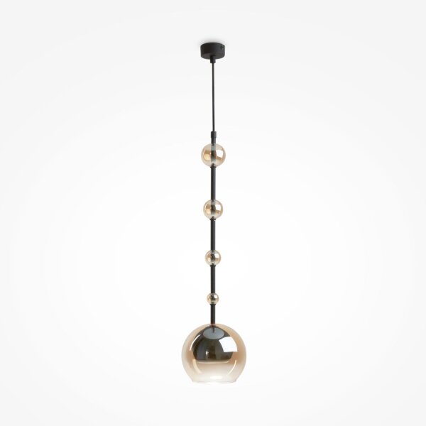 Lampe à suspendre métal verre fumé D : 16 cm rond GU10 Moderne