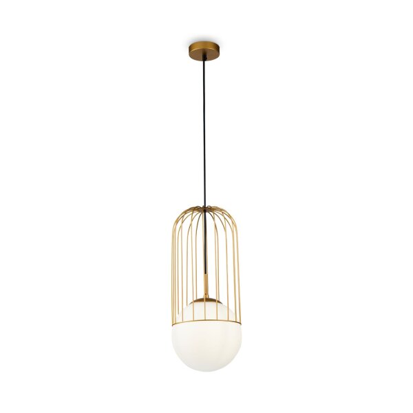 Suspension métal verre Ø 20 cm H : max. 176 cm E27