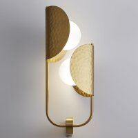 Applique murale métal verre G9 hauteur 56,4 cm en...