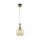 Lampe à suspendre métal verre fumé E27 D : 21,5 cm rond Vintage