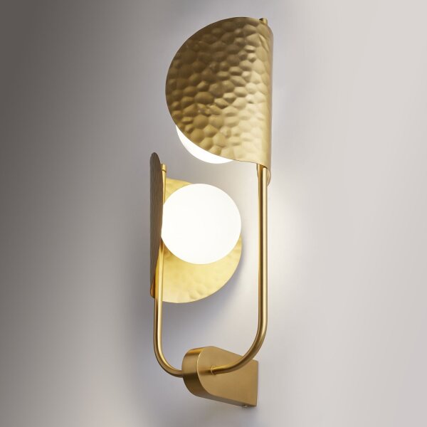 Applique Métal Verre G9 H : 56,4 cm en laiton blanc