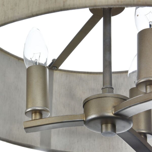 Lampe à suspendre tissu métal E14 ronde D : 46,4 cm 3-flamme