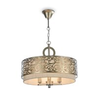 Lampe à suspendre tissu métal E14 ronde D :...