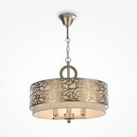 Lampe à suspendre tissu métal E14 ronde D :...