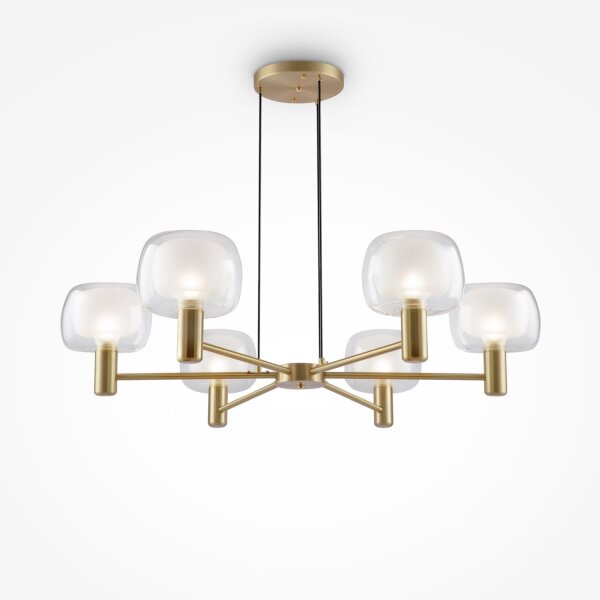 Lustre aluminium verre H : max. 154 cm en or E14