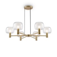 Lustre aluminium verre H : max. 154 cm en or E14