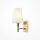Applique murale tissu métal E14 H : 28 cm en laiton blanc