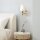 Applique murale tissu métal E14 H : 28 cm en laiton blanc